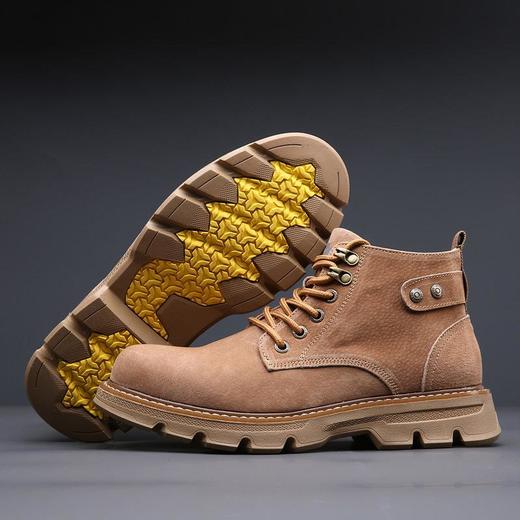 2025冬季马丁靴男真皮英伦圆头皮靴韩版工装靴户外休闲雪地靴子男 商品图2