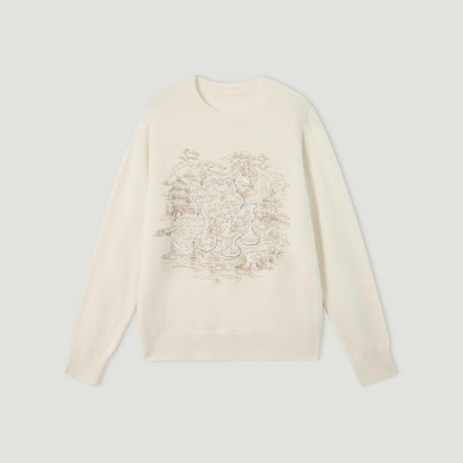 【咕咕同款】KINGDEER/KD休闲时尚百搭女士设计师圆领羊绒衫L805504轻运动/花朵/休闲款鹿王 红色 商品图2