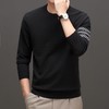 秋冬季男士天丝羊毛T恤圆领嵌花针织衫打底衫中青年长袖线衫毛衣 商品缩略图3