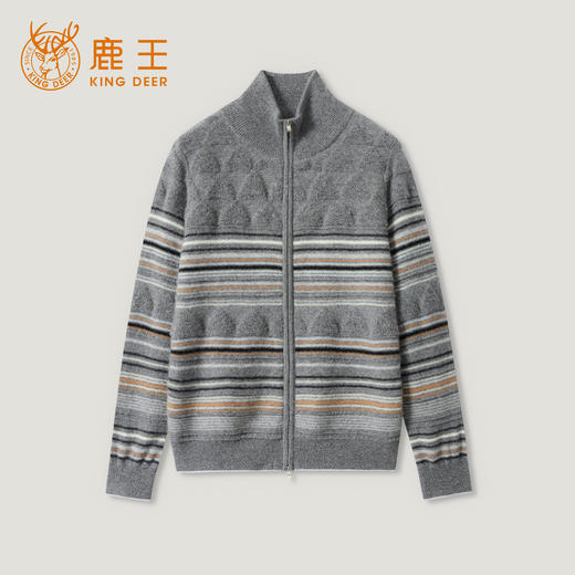 KINGDEER/KD秋冬新款休闲女式长袖半高领开衫羊绒衫L805696复古奶奶风鹿王 商品图8