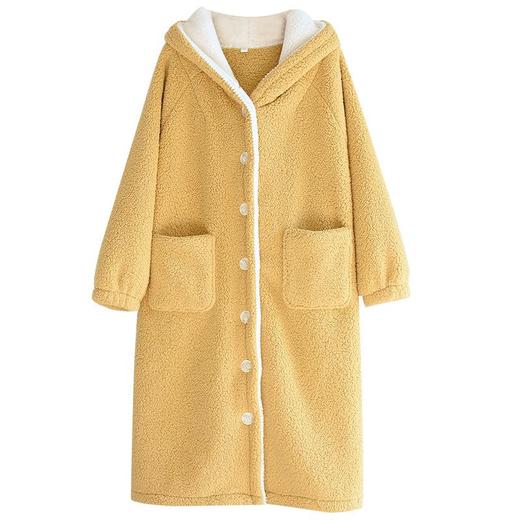 新款羊羔绒睡袍女冬季睡衣保暖加绒加厚浴袍女秋冬长款家居服 商品图4