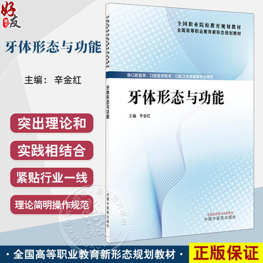 牙体形态与功能 全国高等职业教育新形态规划教材 辛金红 供口腔医学 口腔医学技术 口腔卫生保健等专业使用 中国中医药出版社 商品图0