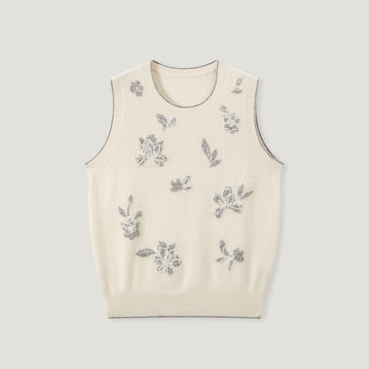 【咕咕同款】KINGDEER/KD刺绣圆领马夹宽松型L805604温婉奶油款鹿王 商品图11