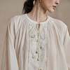 【林栖设计小店】手工钩花|丝棉绡浅杏色钉珠优雅气质2026春新款宽松衬衣1961118 商品缩略图6