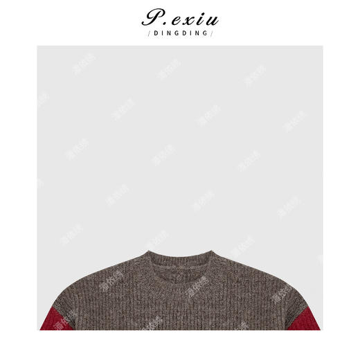 04-2潘依绣丁丁宠粉韩系慵懒风撞色条纹针织上衣Q1598 商品图2