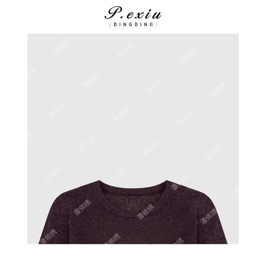 04-2潘依绣丁丁宠粉韩系极简圆领长袖套头毛织针织Q15436 商品图2