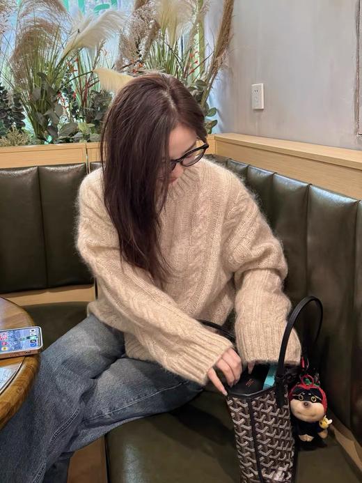 cos冬季女士复古麻花羊毛马海毛套头毛衣 ye 340104 商品图4