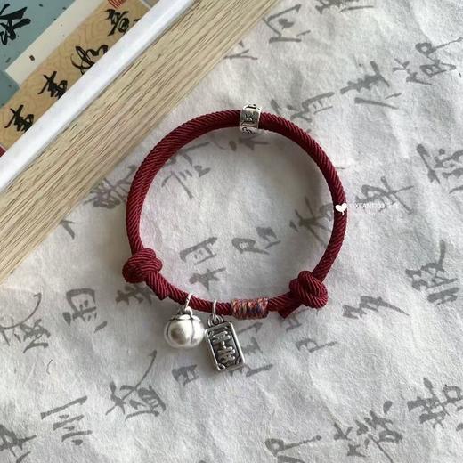 【福气满满❗️造型精巧可爱】柿柿如意手工六字编织纯银藏式调节手链红绳 气质情侣手绳。jc 商品图2