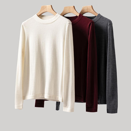 实穿主义~100%精纺羊绒衫女圆领百搭保暖打底针织衫CYR250454 商品图2