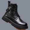 马丁靴男真皮手抓纹冬季英伦风厚底工装靴复古潮高帮加绒保暖靴子 商品缩略图0