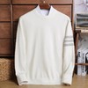 秋冬季男士天丝羊毛T恤圆领嵌花针织衫打底衫中青年长袖线衫毛衣 商品缩略图2