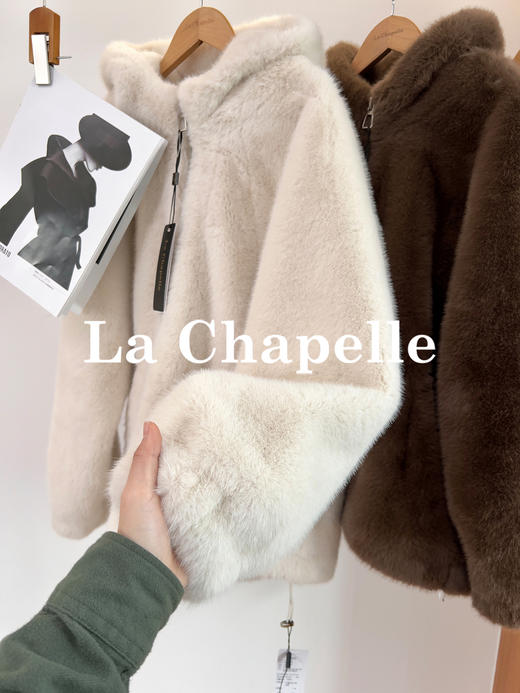 专柜实拍【毛茸茸软乎乎】拉夏贝尔/La Chapelle轻奢高级感！官网1k+重磅~环保皮草连帽毛毛外套 商品图9