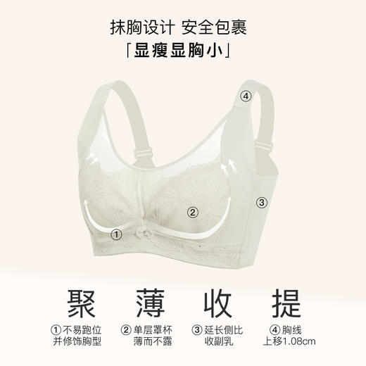 【7.5折限时特惠】【E杯单件】【秀黛】烟花恋记忆钢圈薄杯文胸W5110035E【门店同款】 商品图1