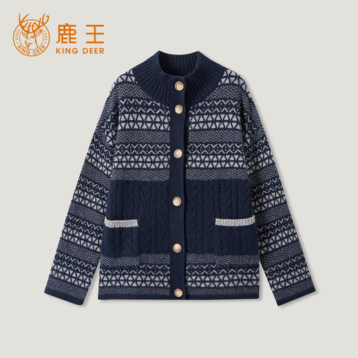 KINGDEER/KD 新款女式时尚休闲开衫羊绒衫L805848鹿王 商品图4