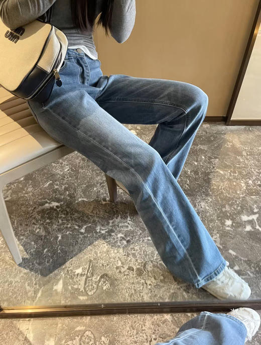 女士水洗做旧微辣喇叭牛仔裤011703 商品图2