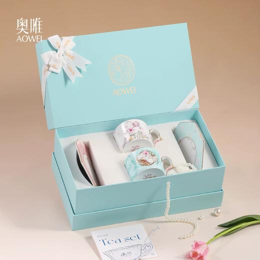 【喜相逢】景德镇礼物 奥唯 喜相逢五碗组合装 赠五双鸡翅木筷子 咖啡下午茶杯碟套装 新婚乔迁礼物  商品图7