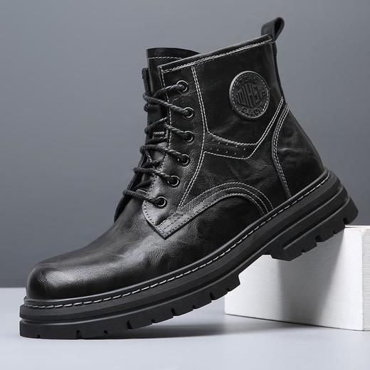 2025秋冬季新款马丁靴男真皮潮流英伦工装靴加绒保暖复古沙漠靴子 商品图0