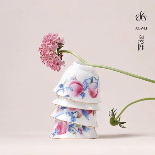 【桃之夭夭】景德镇礼物 奥唯 桃夭茶杯套装公道杯盖碗组合家用客厅泡茶喝茶高档礼盒 商品图2