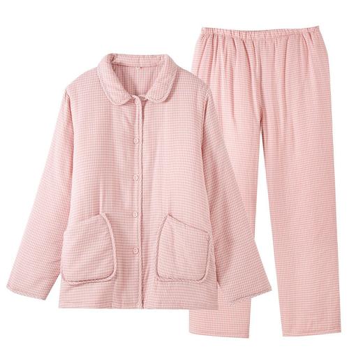 睡衣女秋冬季纯棉三层夹棉保暖棉袄加厚家居服套装批发磨毛睡衣 商品图4