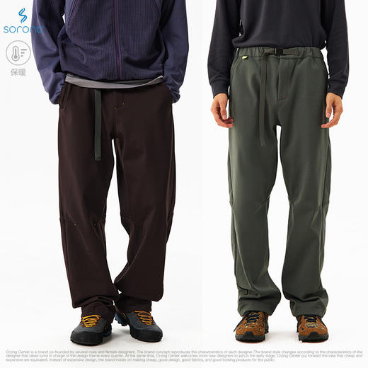 CryingCenter中性索罗娜户外薄暖绒保暖直筒工装徒步登山休闲长裤 商品图0