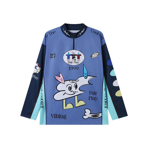 CryingCenter logo小人球衣拉链款蓝色 哭喊中心 商品图6