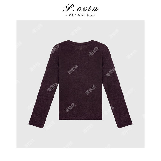 04-2潘依绣丁丁宠粉韩系极简圆领长袖套头毛织针织Q15436 商品图1