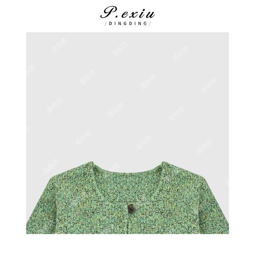 04-2潘依绣丁丁宠粉文艺风花纱圆领针织开衫 Q5690 商品图2