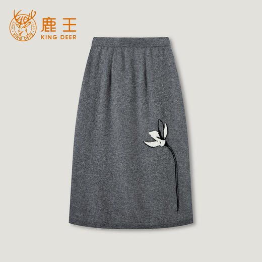 KINGDEER/KD百搭中长款A字裙常规秋冬半身裙厚款休闲L805630温婉奶油款鹿王 商品图13