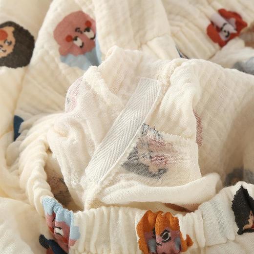 新款可爱卡通双层纱布纯棉女睡衣春秋夏季薄款长袖全棉家居服套装 商品图3