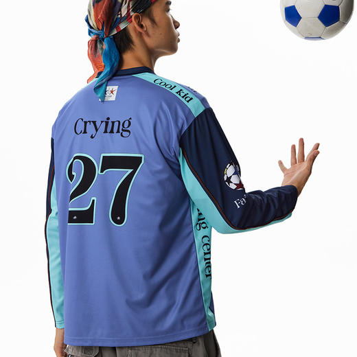 CryingCenter logo小人球衣拉链款蓝色 哭喊中心 商品图1