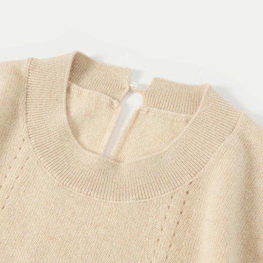 King Deer/鹿王“简约风”毛衣中袖宽松美式圆领百搭羊绒衫L805506【HZ】 商品图4