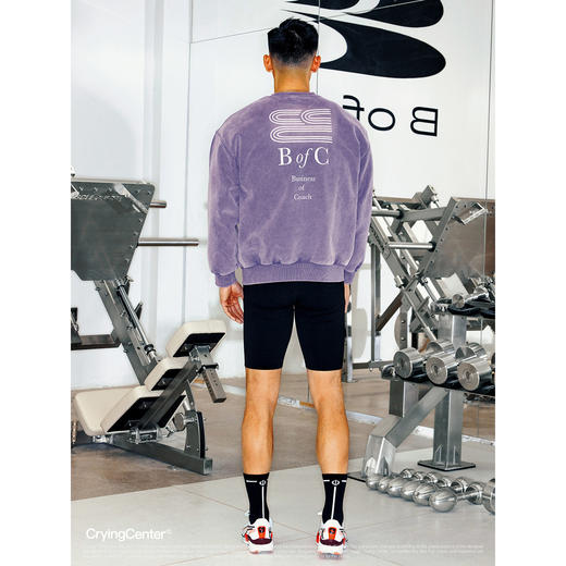 CryingCenter bofc教练紫圆领抓绒卫衣 商品图3