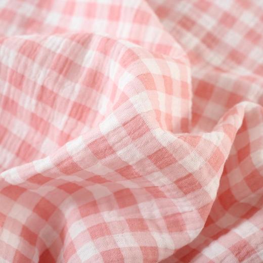 春秋纯棉双层纱布女士可外穿格子睡衣套装日系夏季家居服日系简约 商品图3