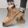 马丁靴拉链款男冬季加绒户外厚底工装靴男士真皮英伦风保暖靴子男 商品缩略图1