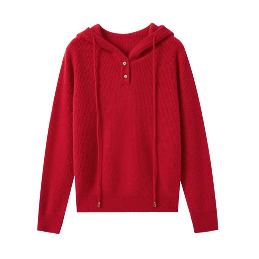 King Deer/鹿王百搭时尚长袖宽松圆领帽衫羊绒衫L805943【HZ】 商品图0