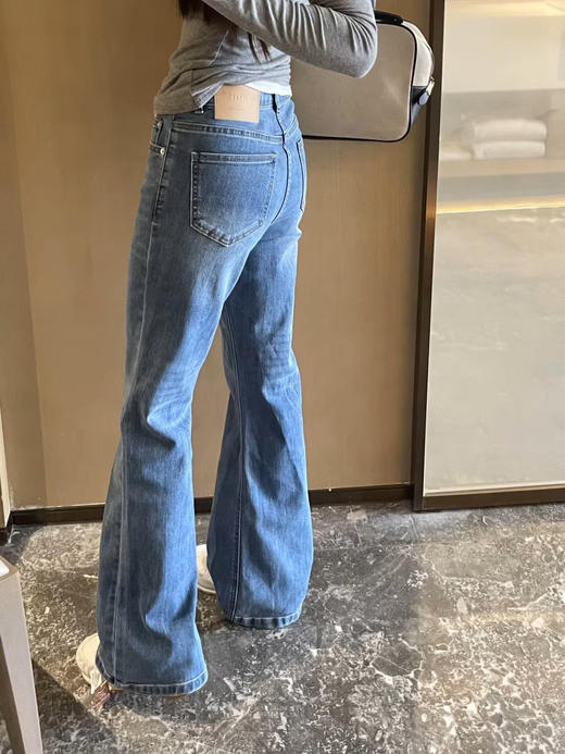 女士水洗做旧微辣喇叭牛仔裤011703 商品图0
