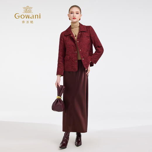 【两色可选】乔万尼提花绗缝宽松利落休闲棉服外套ED4K758 商品图3