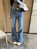 女士水洗做旧微辣喇叭牛仔裤011703 商品缩略图1