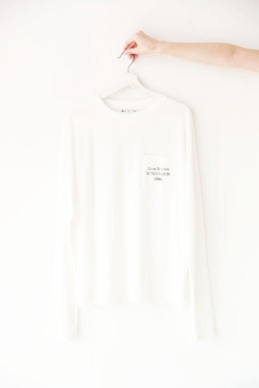 白色+藏青+黑色一起，做旧口袋长tee。宽松设计字母套头衫E011758 商品图4