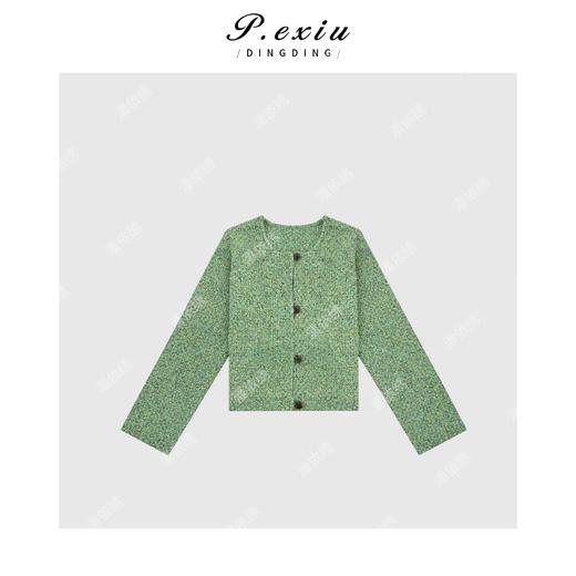 04-2潘依绣丁丁宠粉文艺风花纱圆领针织开衫 Q5690 商品图0