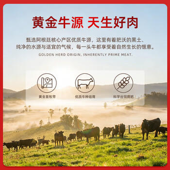 华牧鲜【真原切认证】阿根廷谷饲原切眼肉牛排1.6kg 进口生鲜牛肉 商品图2