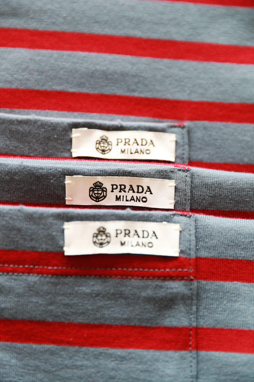 复古条纹tee，长袖+短袖哇。Oversize胸口横标平纹针织t恤E011788 商品图14