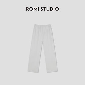 ROMI STUDIO“秋意暖白“舒适肤感棉松紧腰直筒休闲长裤RWBWX41664