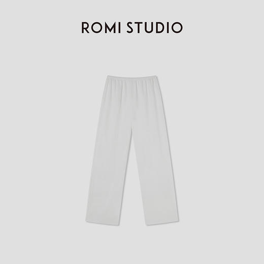 ROMI STUDIO“秋意暖白“舒适肤感棉松紧腰直筒休闲长裤RWBWX41664 商品图0
