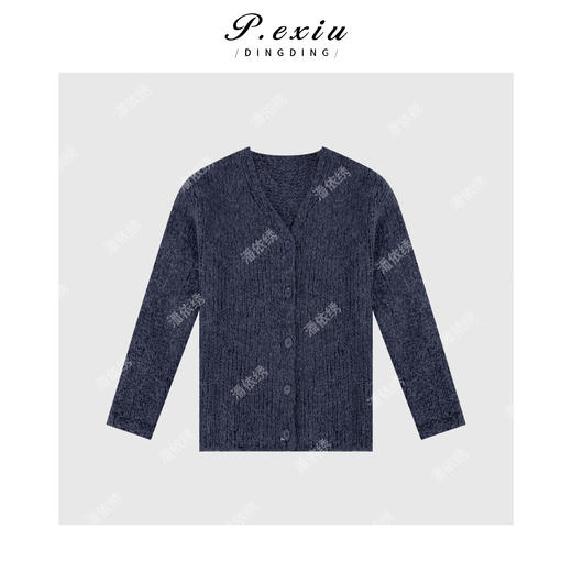 04-2潘依绣丁丁宠粉韩系氛围感V领长袖毛织针织Q13697 商品图0