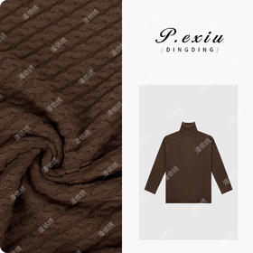 04-2潘依绣丁丁宠粉澳洲羊-毛绞花编织高领针织上衣 ZZ0695