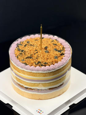 芋泥豆乳肉松裸蛋糕