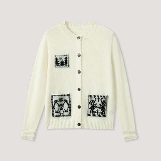 KINGDEER/KD休闲风提花不起球时尚羊绒衫L805588复古奶奶风鹿王 红色 商品图14