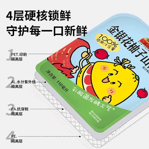 公社联盟金银花柚子汁110ml 商品图1