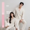 简约纯色棉麻睡衣情侣款春秋夏季薄款男女士家居服套装可外穿长袖 商品缩略图1